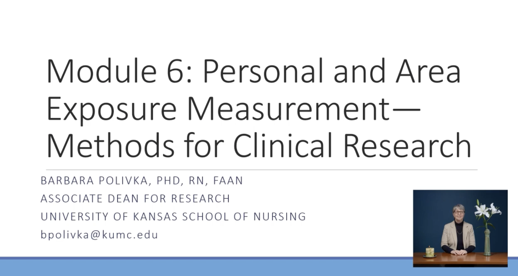 Module 6: Personal and Area Exposure Measurement